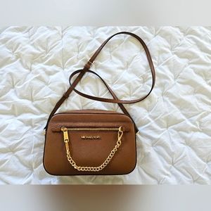Michael Kors Jet Set brown leather crossbody